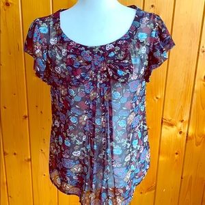 LAST CHANCE Bow front Xhilaration floral blouse